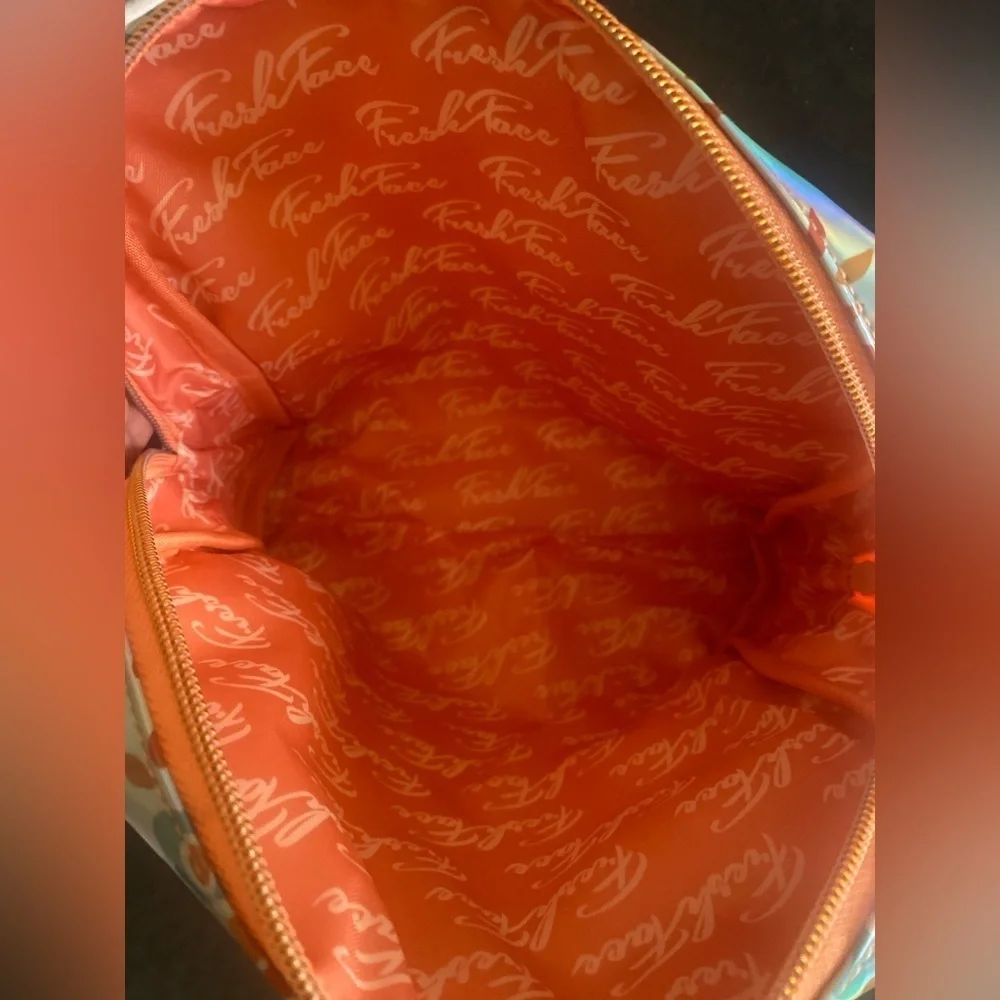 Fresh face flower print cosmetic bag